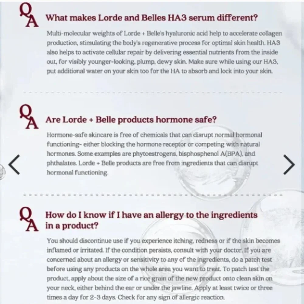 LORDE + BELLE HA3 SERUM
